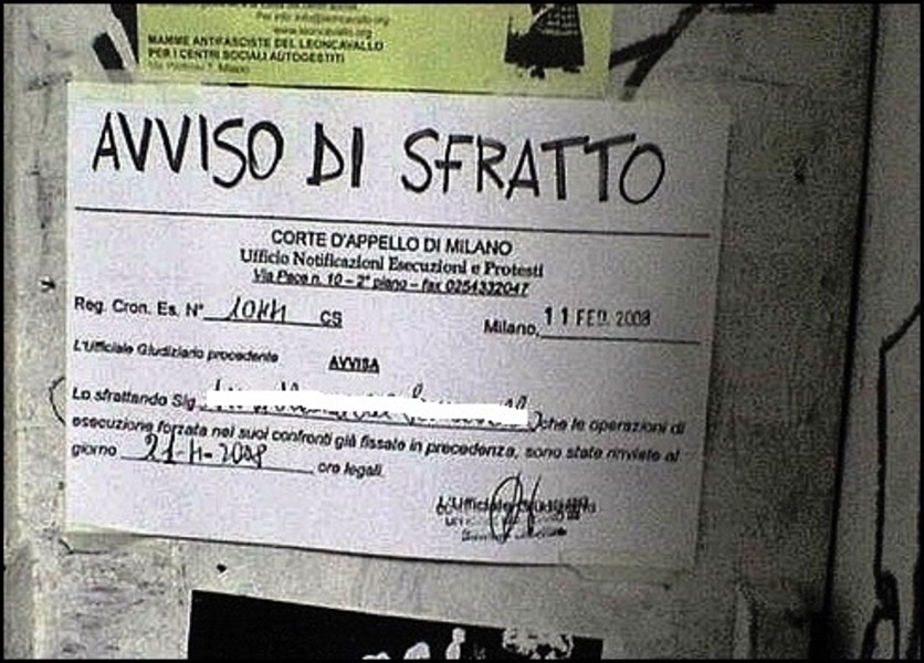 intimazione di sfratto disdetta